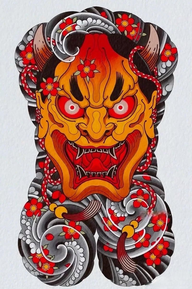 Ảnh hình xăm nhật cổ với bố cục lớn phủ kín cơ thể