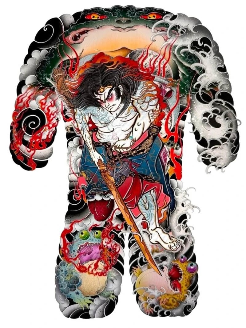 Ảnh hình xăm nhật cổ với thiết kế full lưng ấn tượng