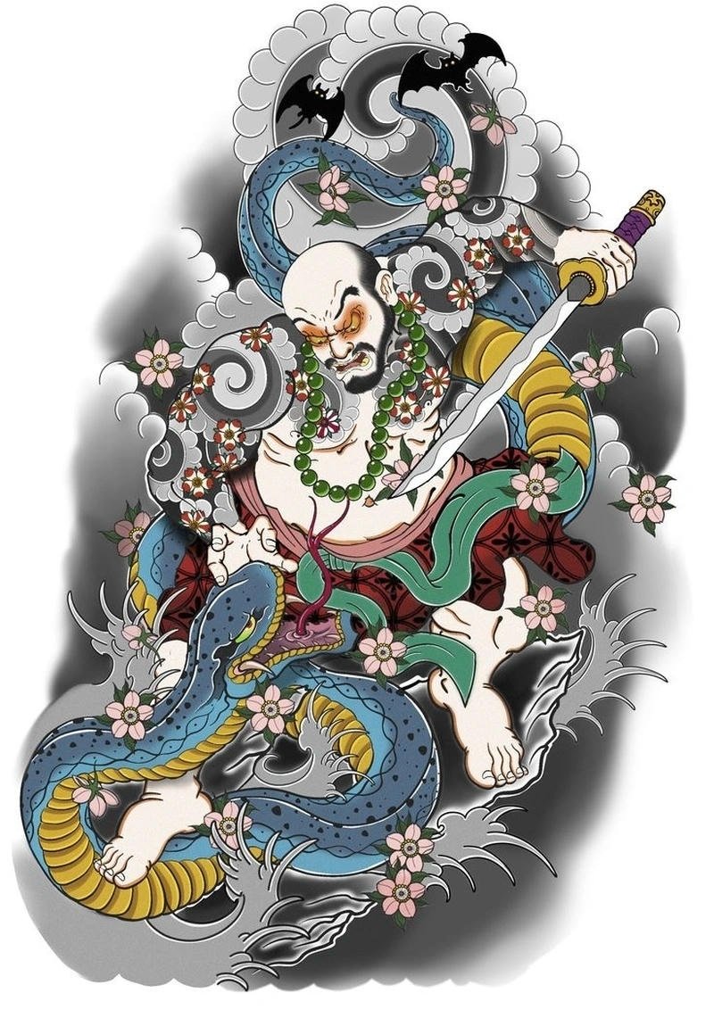 Đường nét đậm giúp hình xăm yakuza thêm nổi bật