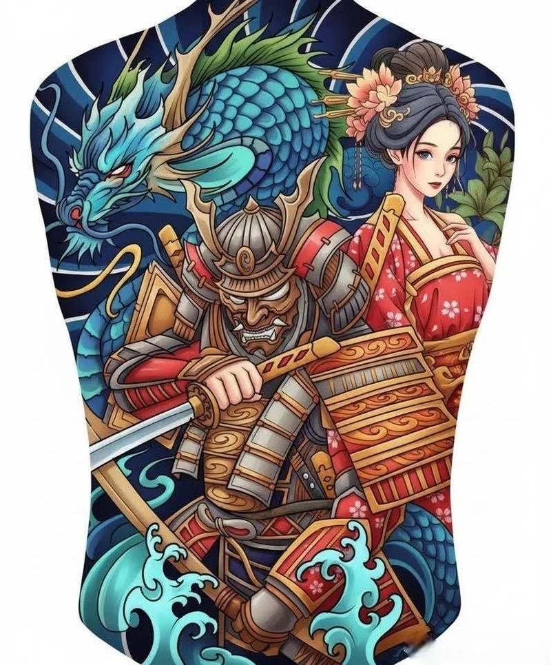 Hình ảnh hình xăm nhật cổ với phong cách nghệ thuật truyền thống