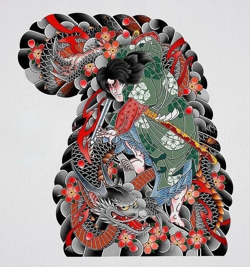 Hình ảnh hình xăm yakuza cổ đẹp với nét irezumi truyền thống