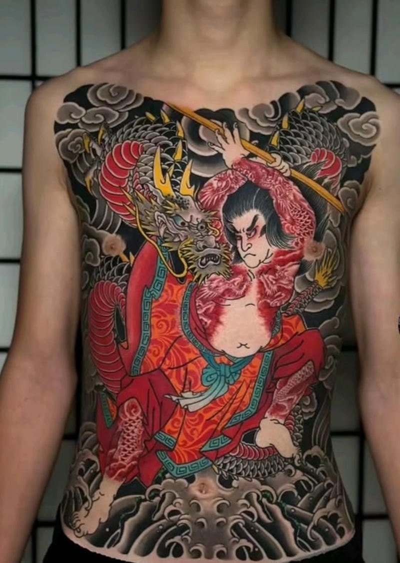 Hình ảnh hình xăm yakuza mang vibe tattoo Nhật cổ
