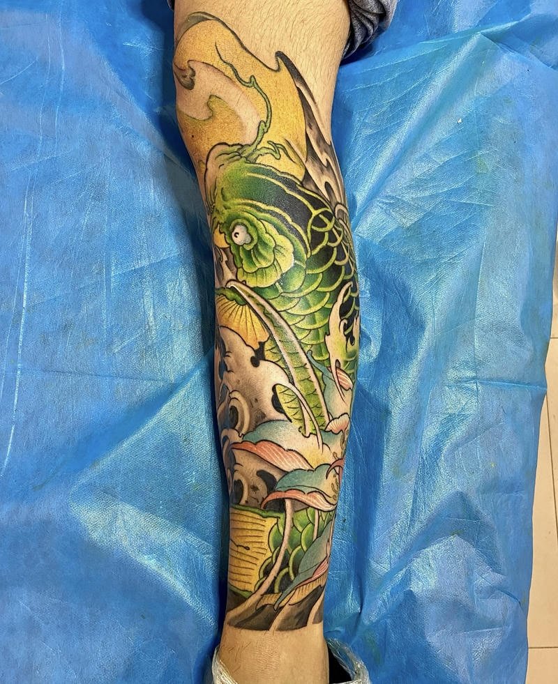 Hình ảnh tattoo cá chép Nhật cổ phong cách nghệ thuật xưa