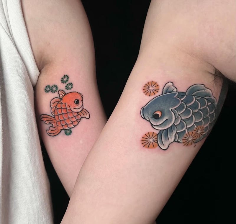 Hình ảnh tattoo cá chép màu nước mềm mại đẹp