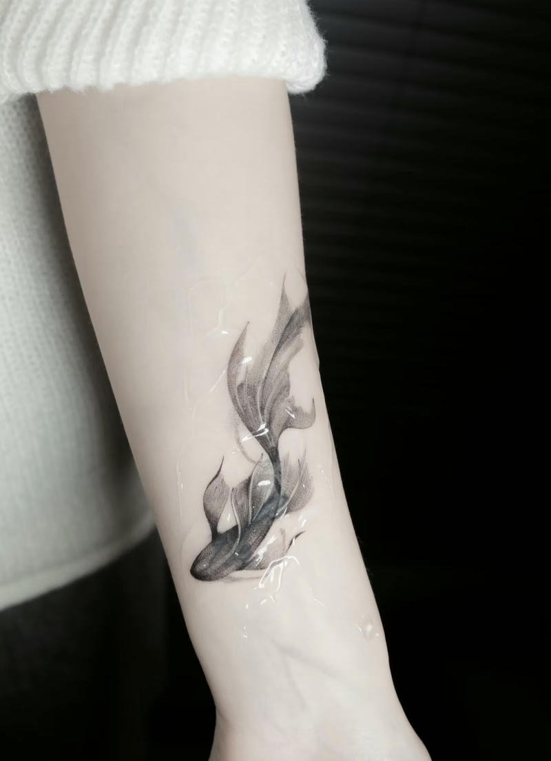 Hình ảnh tattoo cá chép mini dễ thương tinh xảo