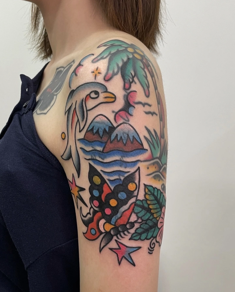 Hình tattoo cá heo phá cách độc lạ