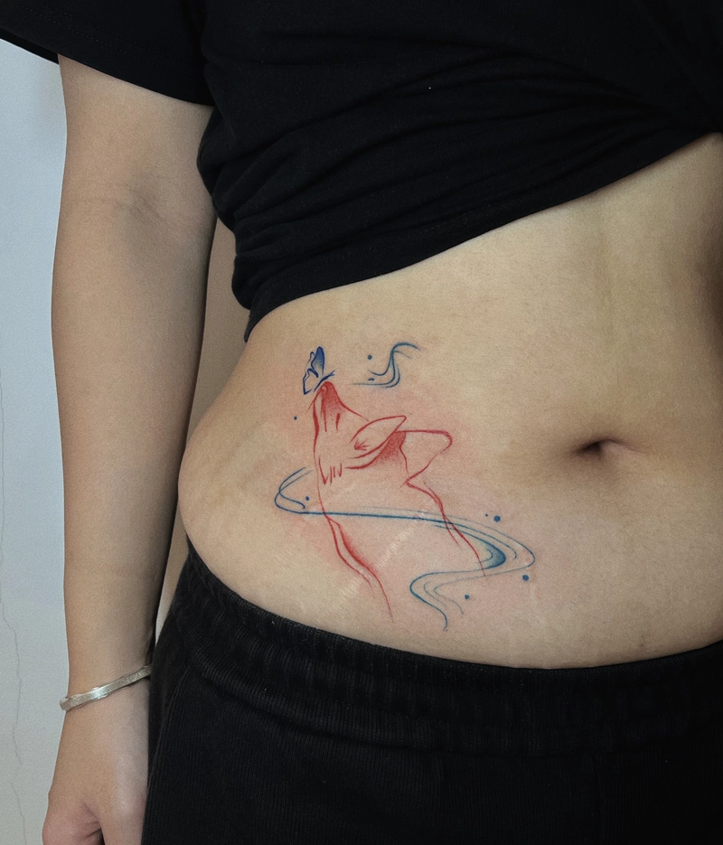 Hình tattoo con cáo đơn giản mà cuốn hút