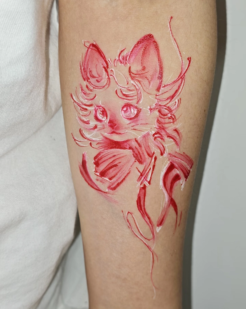 Hình tattoo con cáo kết hợp họa tiết độc đáo