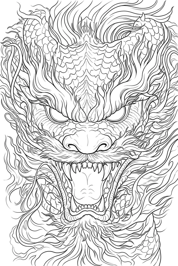 Hình vẽ tattoo đầu rồng mang phong cách nổi bật riêng