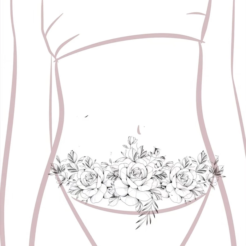 Hình xăm bụng nữ đơn giản dễ thương cho ảnh đại diện