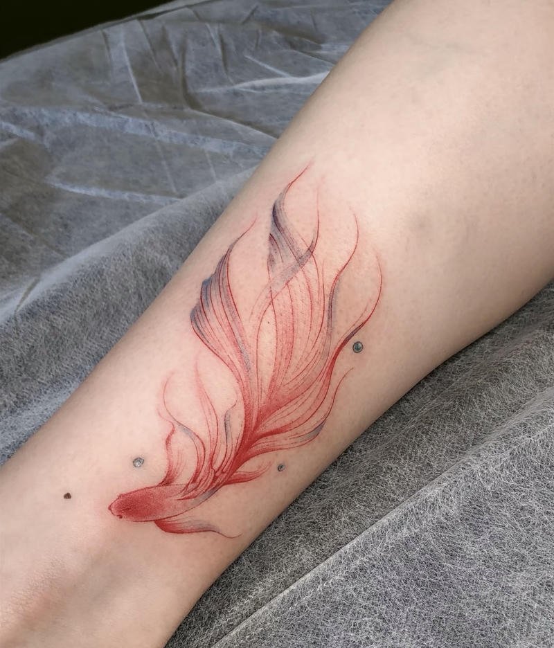 Hình xăm cá chép vàng cực đẹp