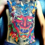 Hình xăm đầu rồng full bụng chi tiết rõ ràng đầy cuốn hút
