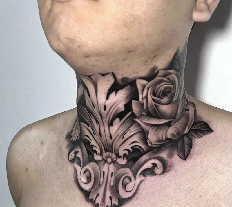 Mẫu xăm cổ nam nổi bật mọi góc nhìn