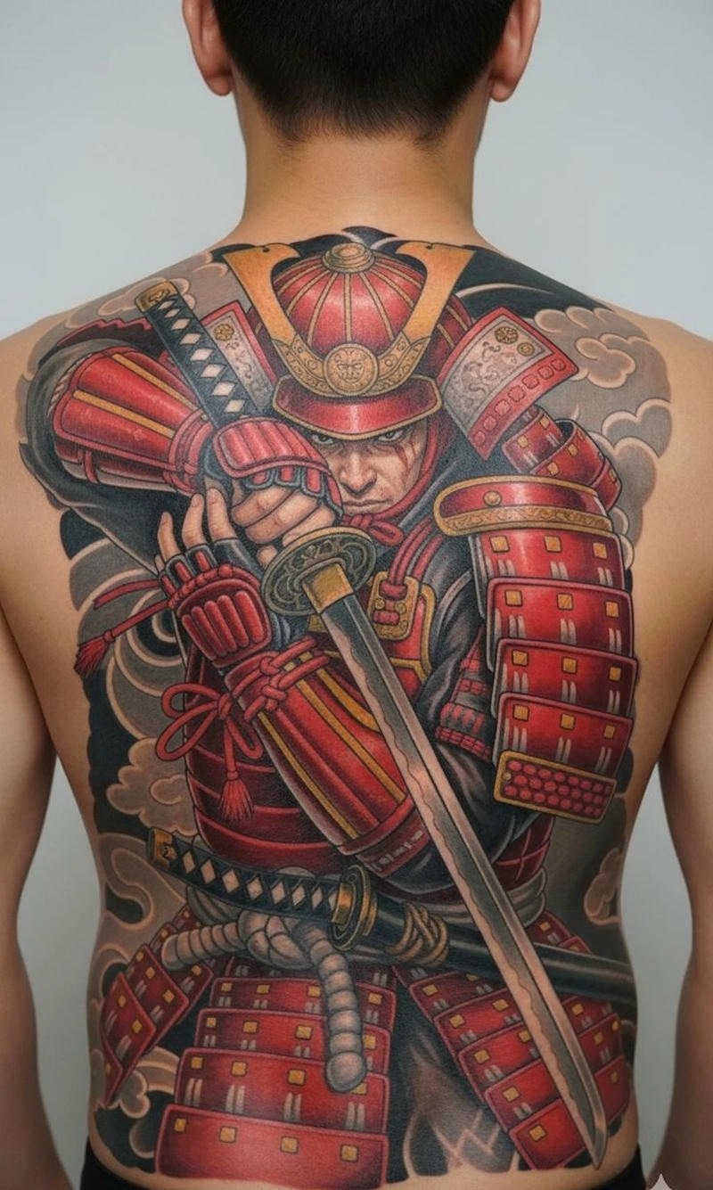 Phiên bản mini của tattoo yakuza với nét đơn giản tinh tế