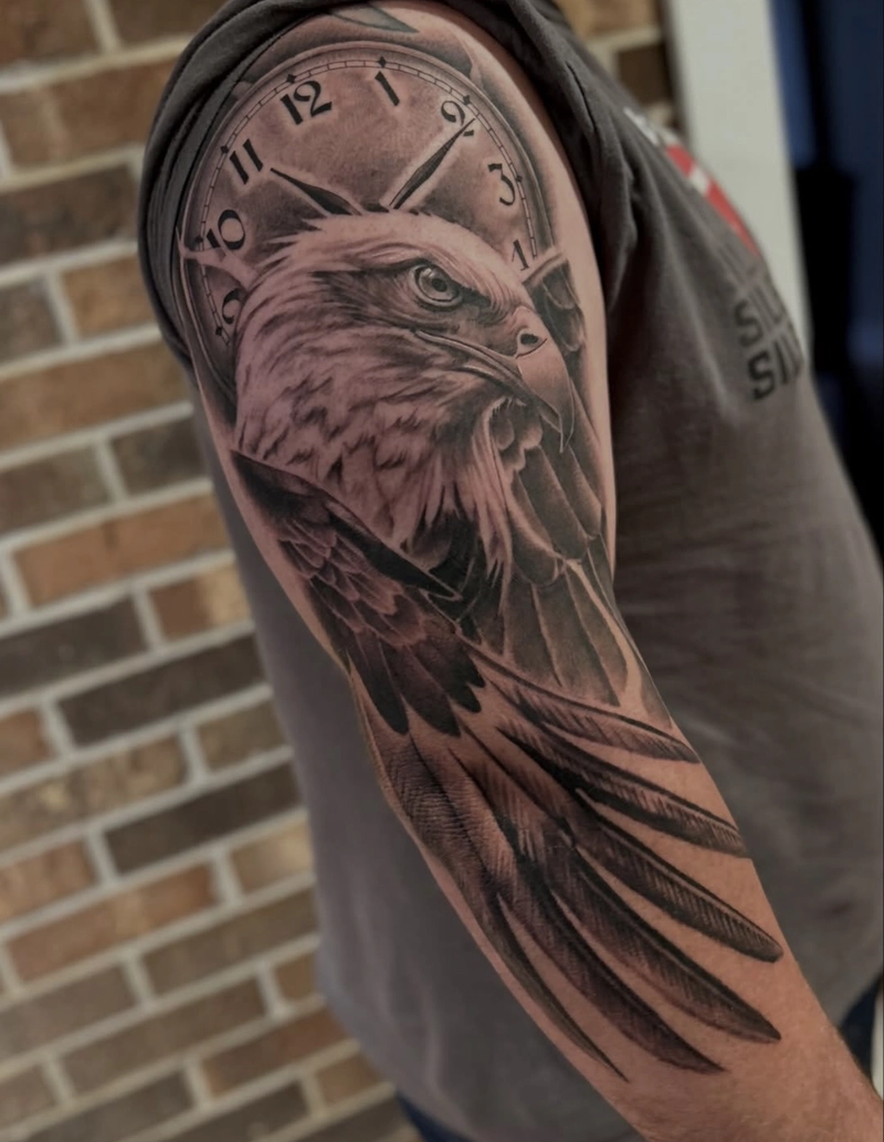 Tattoo 3D hình xăm đại bàng sống động