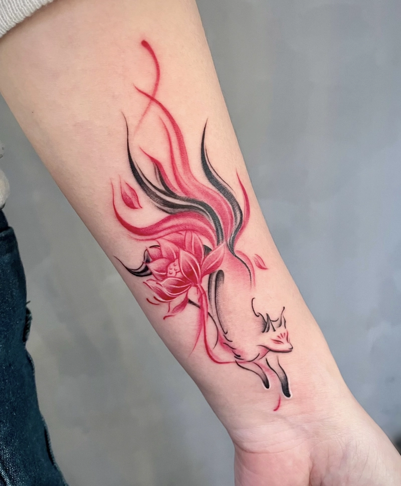 Tattoo cáo 9 đuôi mang khí chất quyền lực bí ẩn