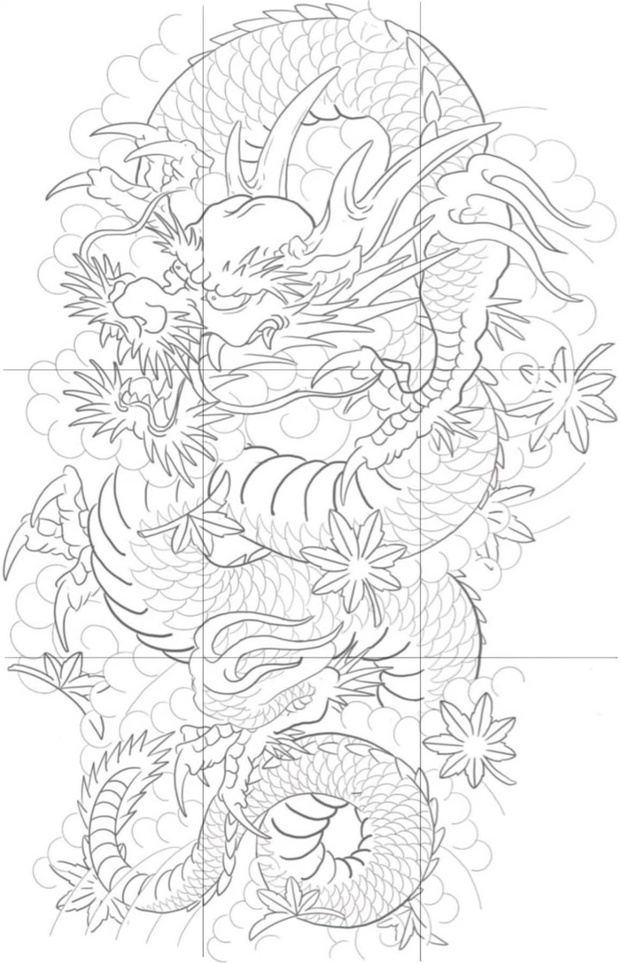 Thiết kế đầu rồng tattoo mang vẻ uy lực nổi bật