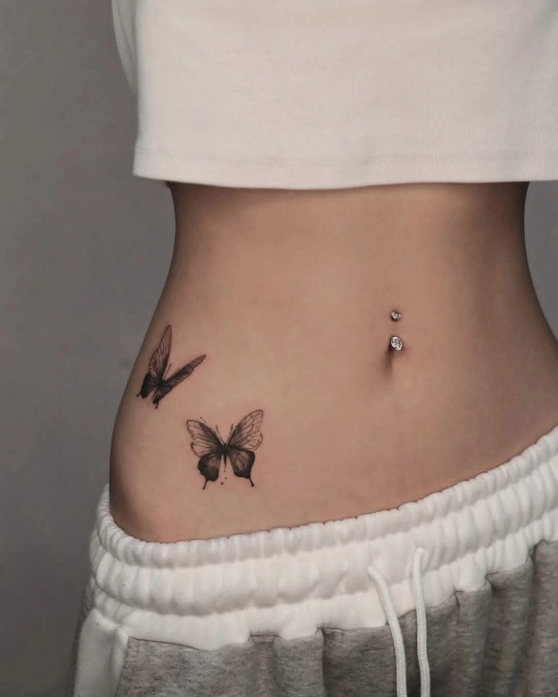 Ảnh tattoo hình xăm ở hông eo cho nữ tinh tế