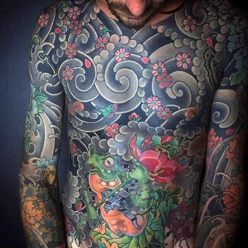 Ảnh tattoo nhật cổ full người trước phong cách samurai cực ngầu