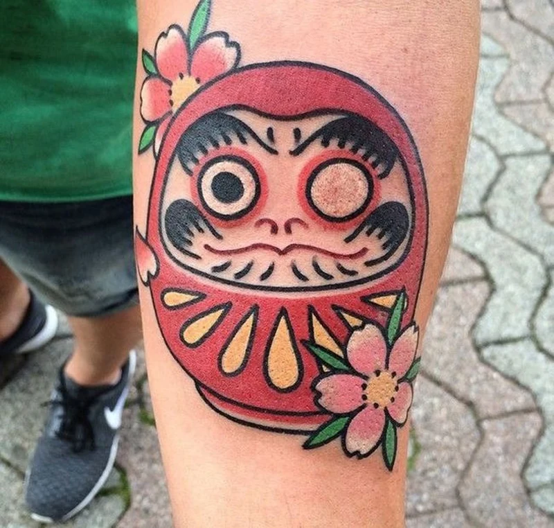 Biểu tượng daruma trong hình xăm mang ý nghĩa kiên trì