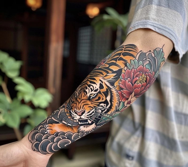 Góc nhìn hình xăm đầu hổ đẹp chi tiết nổi bật