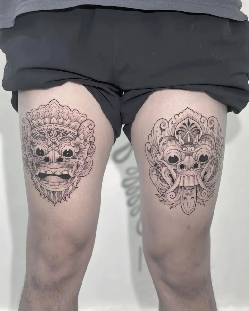 Hình ảnh hình xăm đầu lân đường nét đẹp