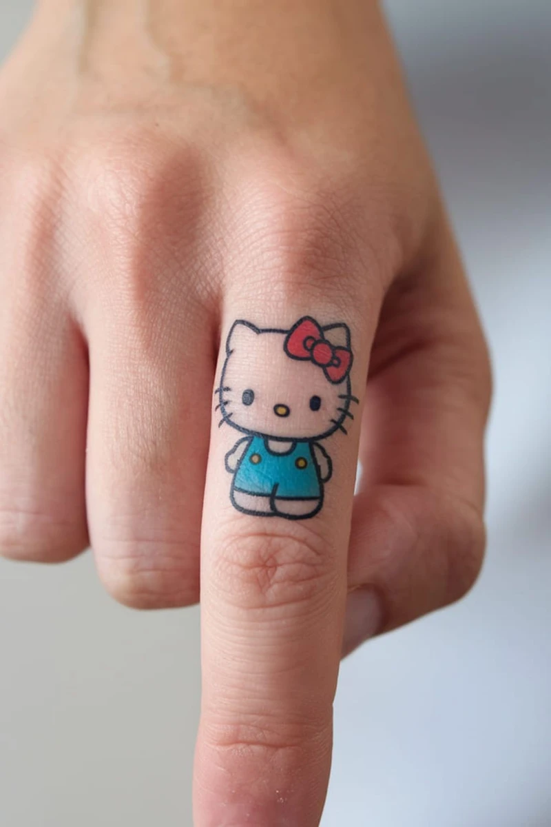 Hình ảnh mẫu xăm Hello Kitty mini dành cho người thích tattoo nhỏ