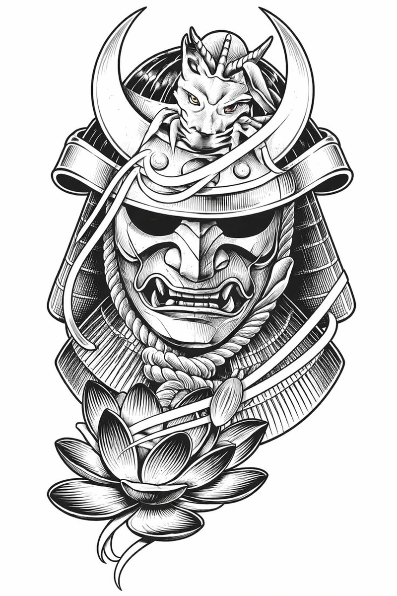 Hình ảnh nhật cổ trắng đen phù hợp tham khảo mẫu tattoo đẹp