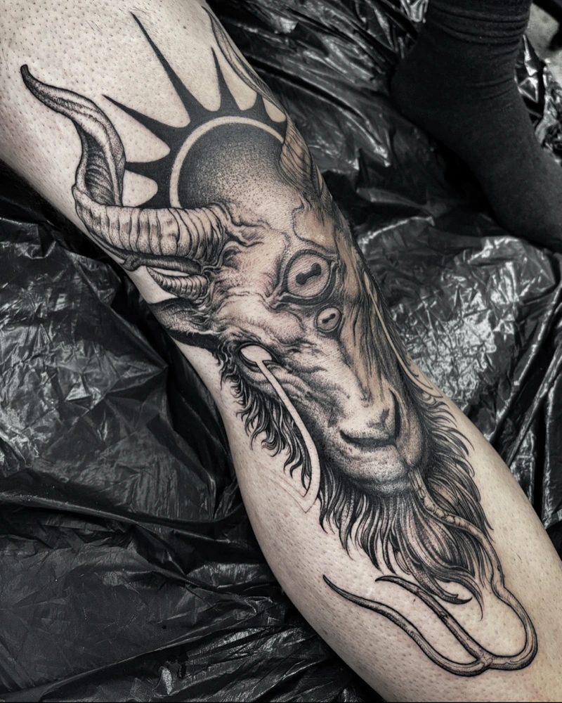 Hình ảnh tattoo đầu con dê cực nghệ