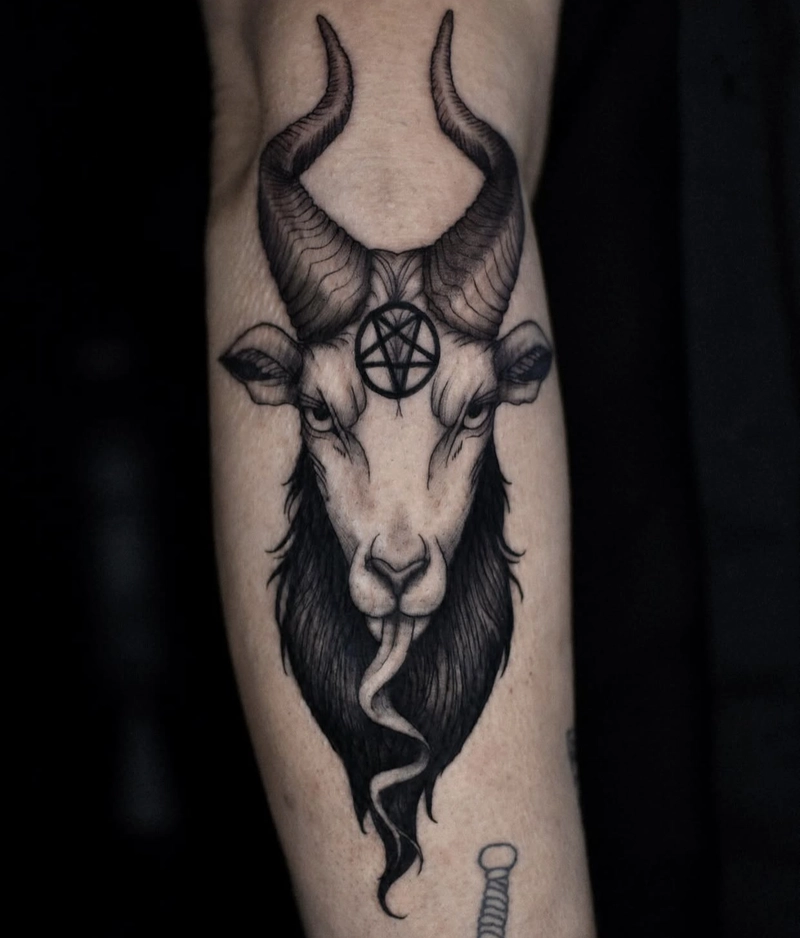 Hình ảnh tattoo dê biểu tượng sức mạnh nội tâm