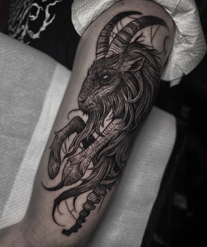 Hình ảnh tattoo dê full tay cực chất độc đáo