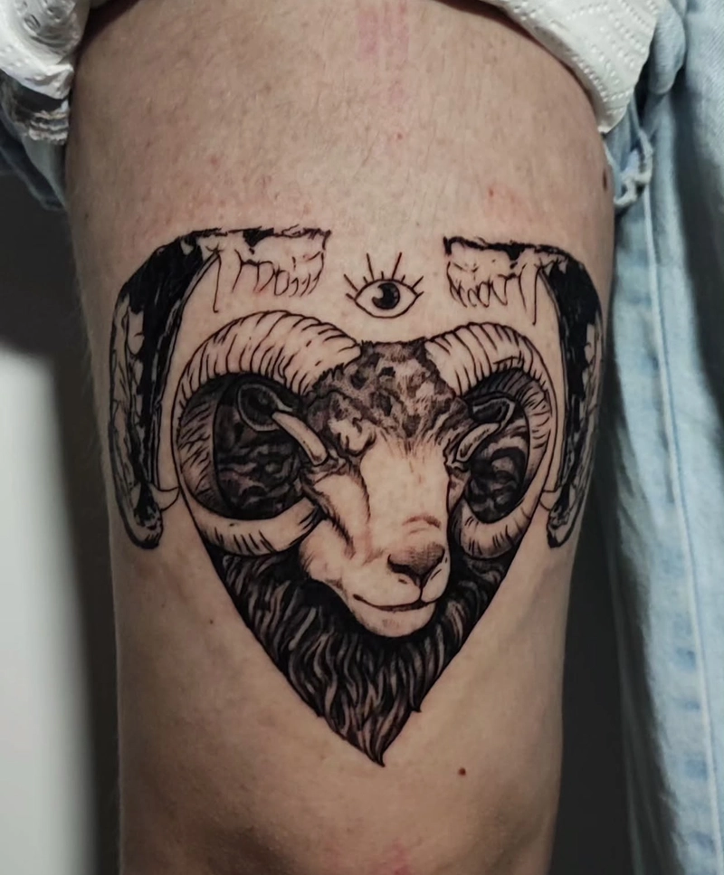 Hình ảnh tattoo dê tạo hình sắc nét cá tính