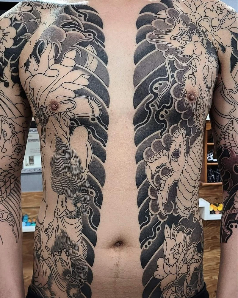 Hình ảnh tattoo samurai nhật cổ full người trước cực chất