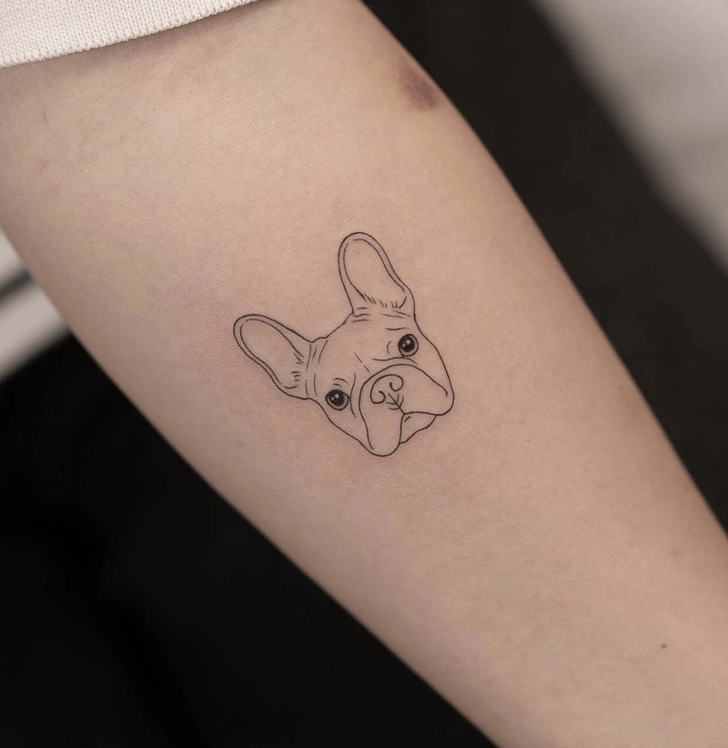 Hình tattoo con chó đơn giản cá tính