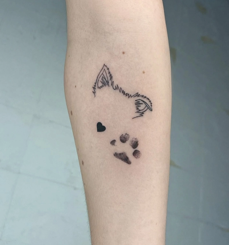 Hình tattoo con chó kí hiệu đặc biệt