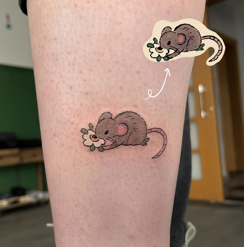 Hình tattoo con chuột chép lại từ hình ảnh