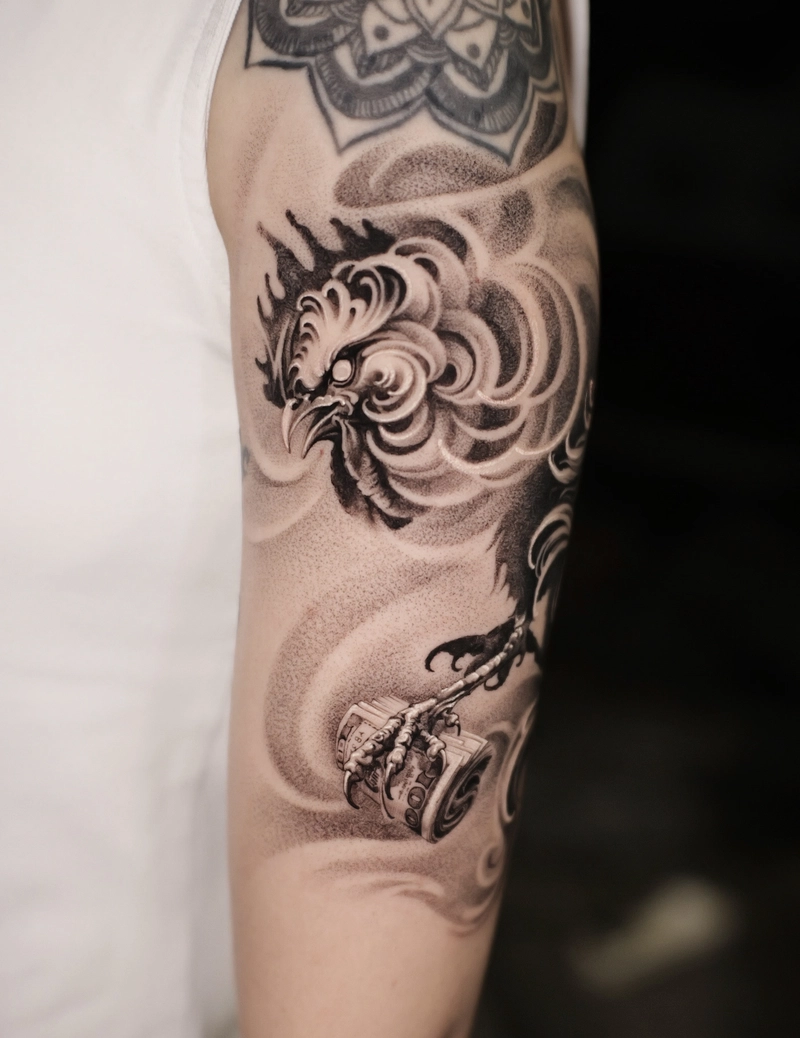 Hình tattoo con gà thể hiện cá tính rõ nét