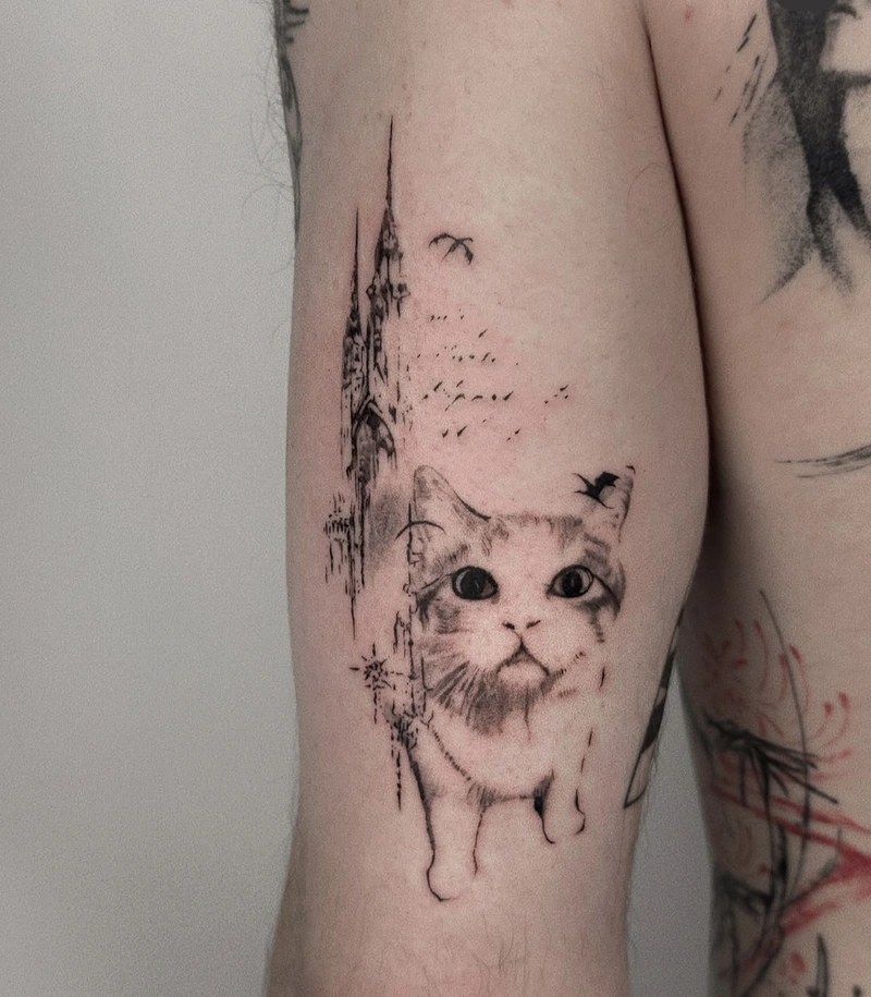 Hình tattoo con mèo thể hiện cá tính rõ nét