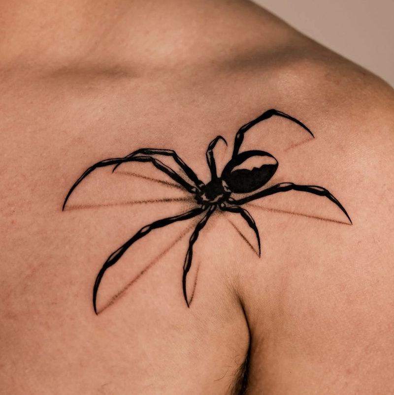 Hình tattoo con nhện nổi bật 3D mới lạ