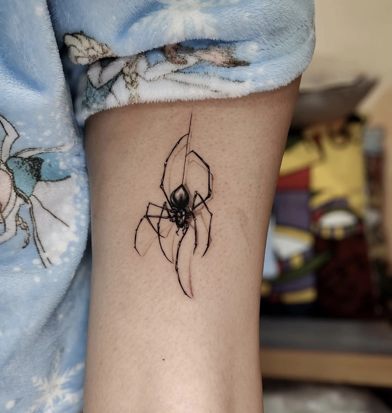 Hình tattoo con nhện thể hiện cá tính mạnh