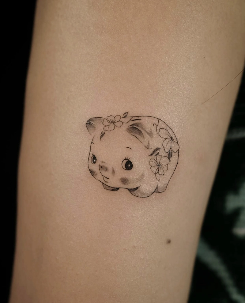 Hình xăm con heo đáng yêu nhất