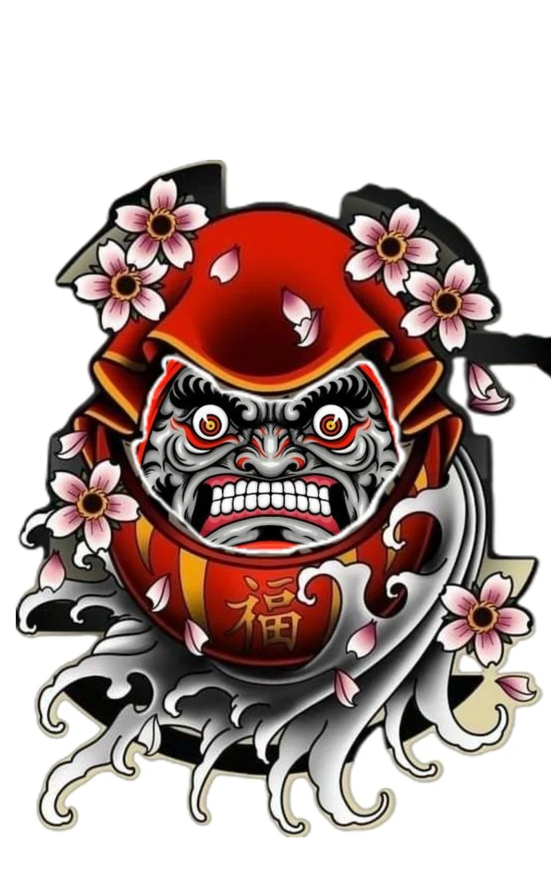 Hình xăm daruma phù hợp với phong cách mạnh mẽ cá tính