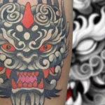 Hình xăm đầu lân thumbnail