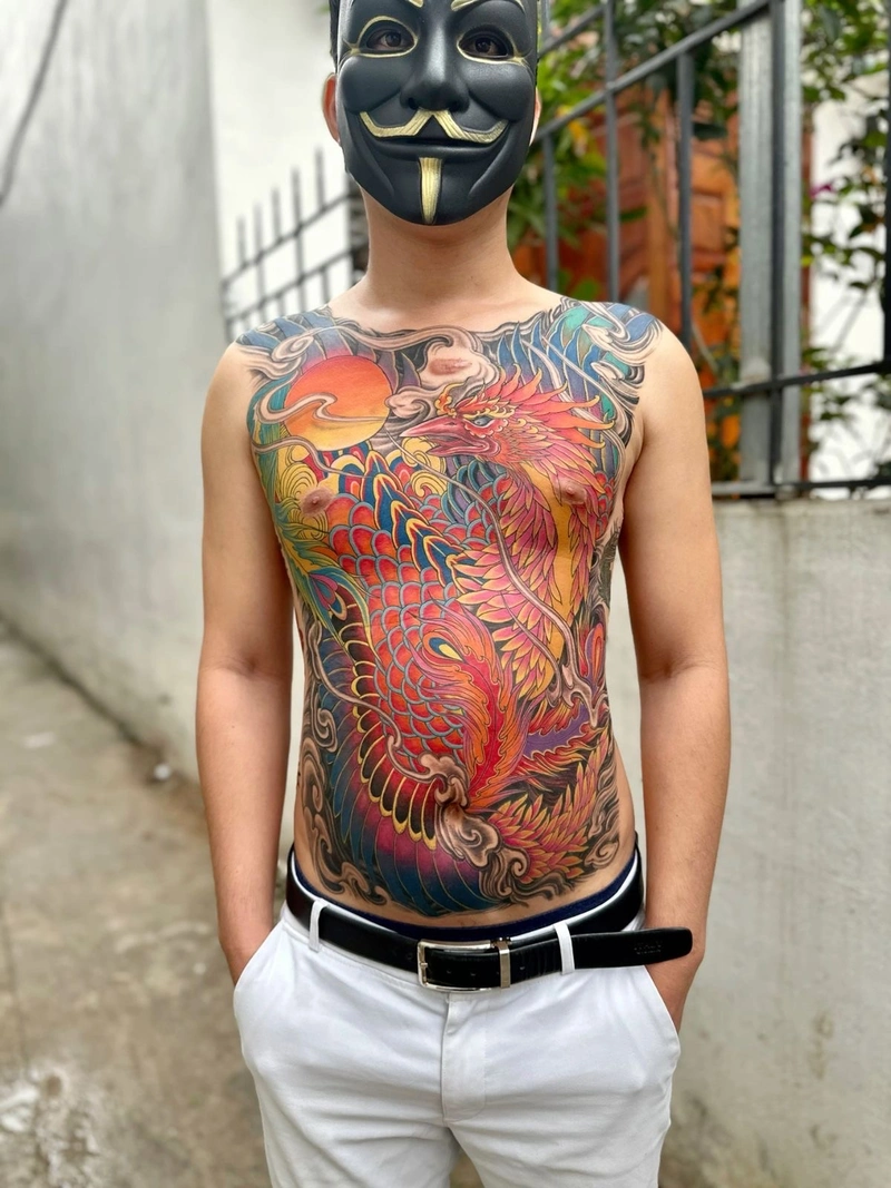 Hình xăm full bụng nam thiết kế cá tính thu hút ánh nhìn
