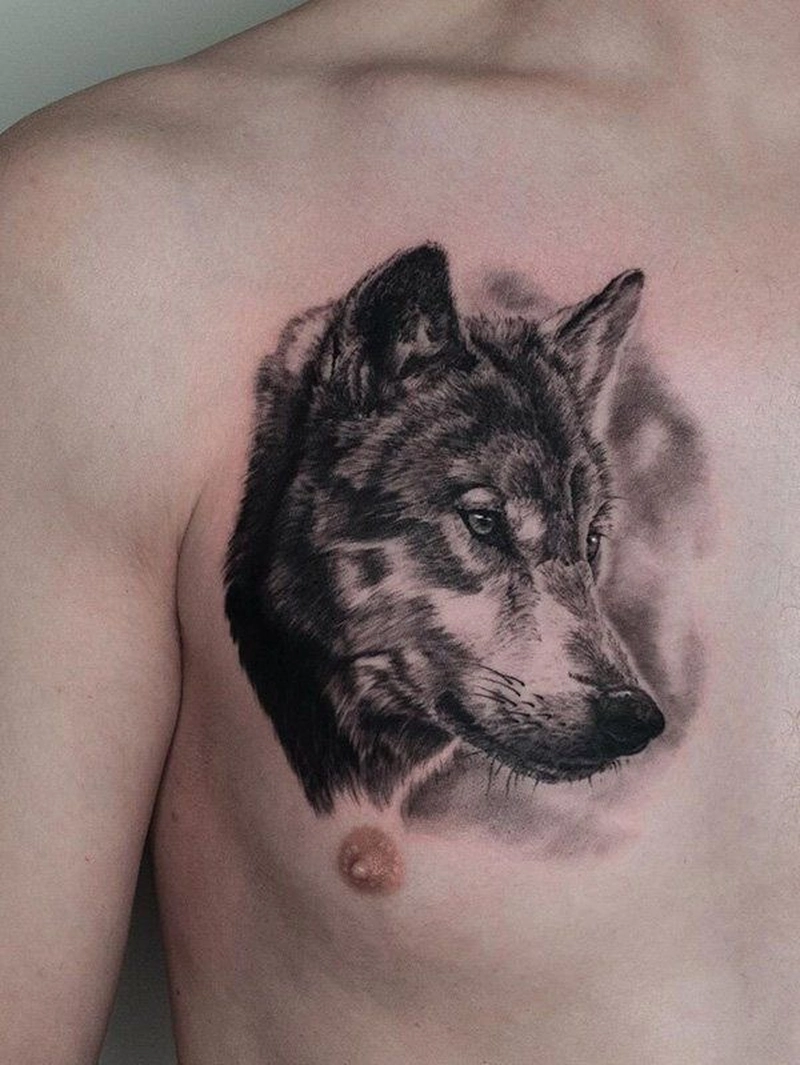 Kiểu sói huyền bí tattoo nam chất