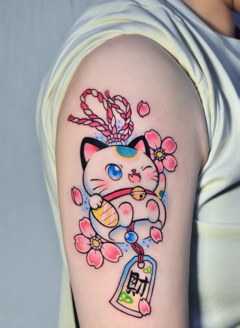 Nét độc đáo của hình xăm mèo thần tài dành cho người mê tattoo