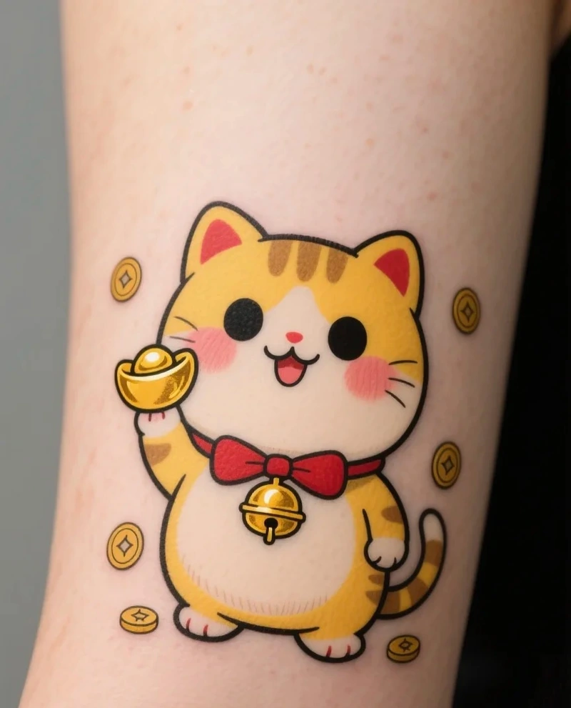 Nghệ thuật tattoo mèo nhật cổ phù hợp xăm tay hoặc xăm lưng đẹp
