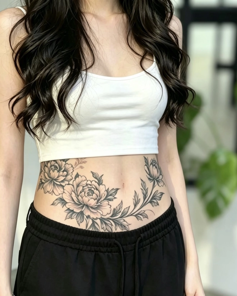 Phong cách hình xăm ở hông eo cho nữ đầy nữ tính