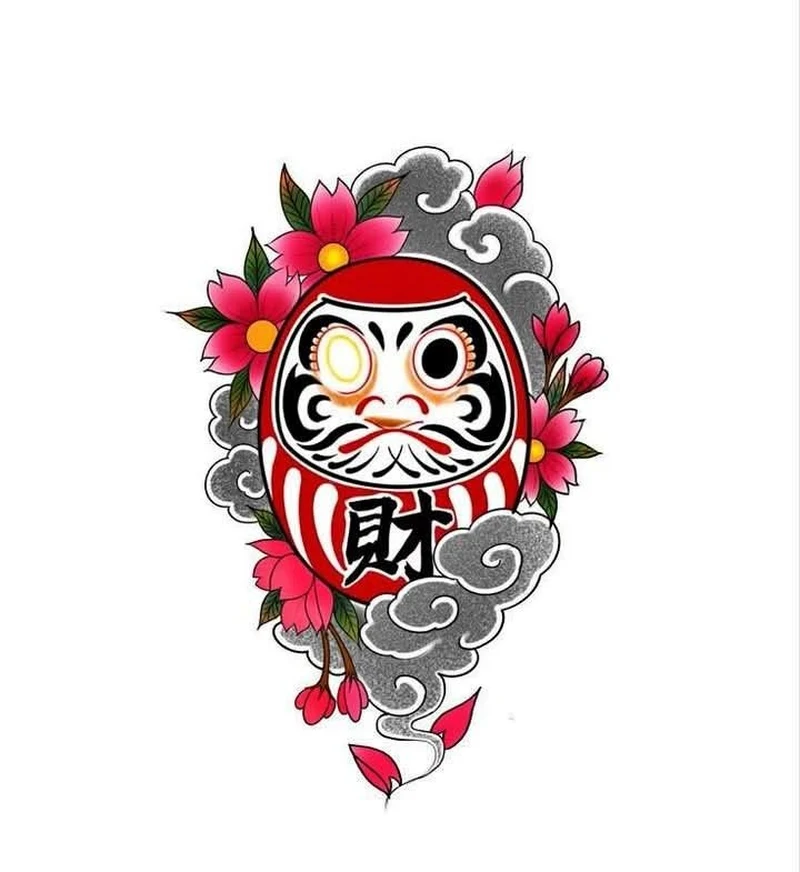 Phong cách irezumi làm nổi bật biểu tượng daruma truyền thống
