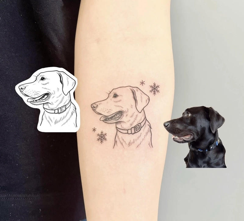 Tattoo con chó đơn giản mà đầy ý nghĩa
